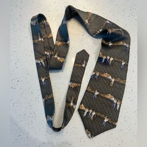 NWT Y2K Chaps Ralph Lauren Golf Print Tie 100% Silk